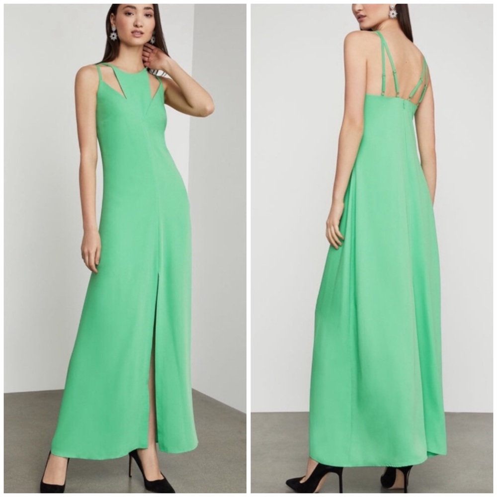 BCBGMaxAzria Strappy Cutout Maxi Dress Green Size Small